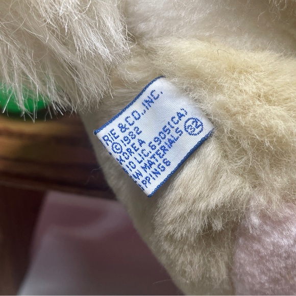 VTG Wallace Berrie cream tan pink Bunny Rabbit Plush Realistic 1982 HTF Y2K - Picture 3 of 6